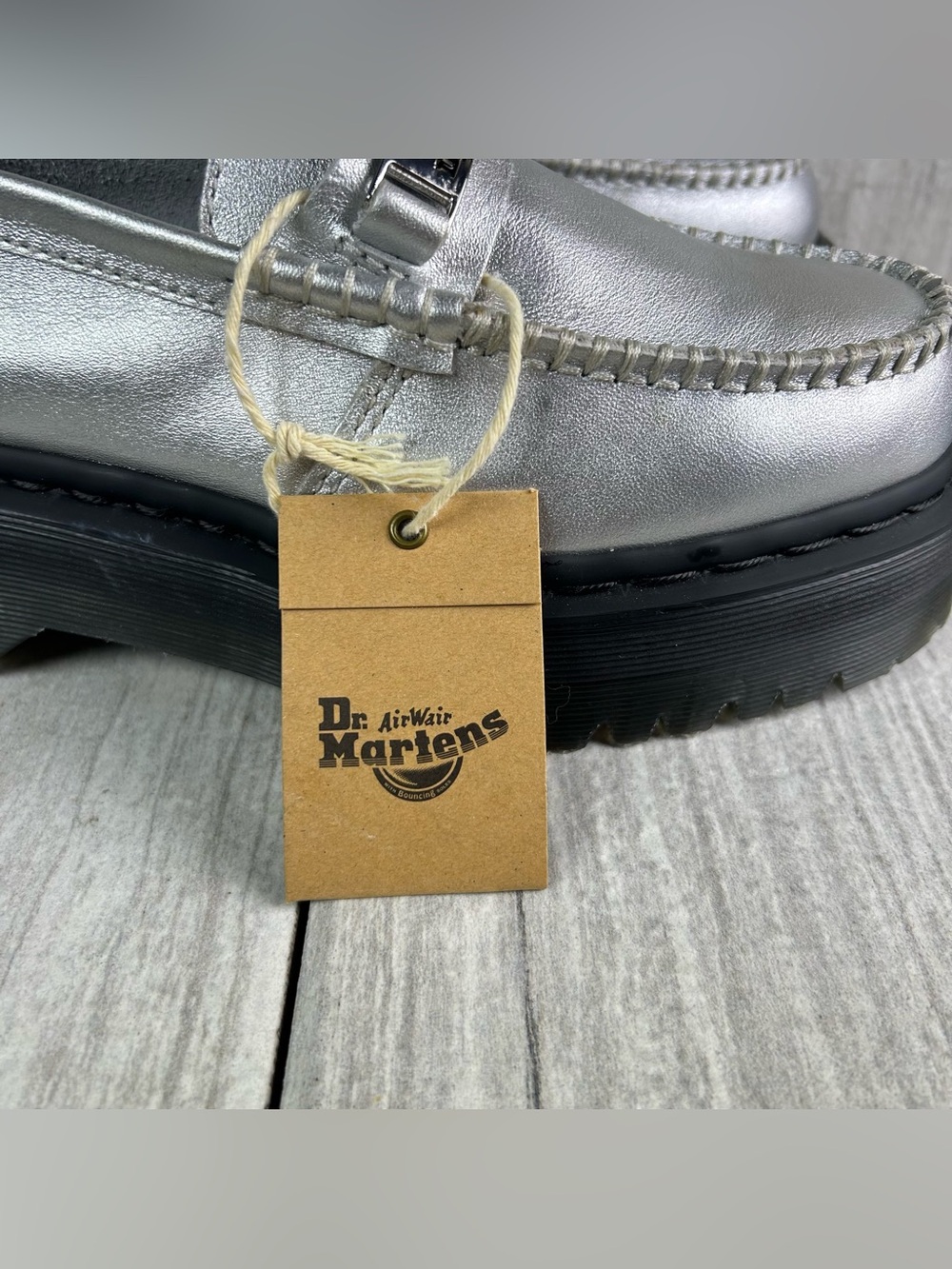 NEW Dr. Martens Docs Penton II Quad Platform Loafer Shoe Silver Women’s Size 7 - Picture 11 of 11